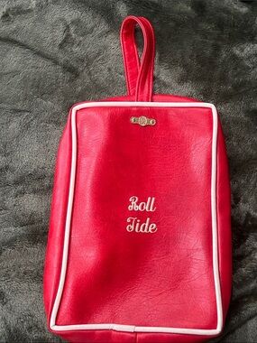 Source Unknown Red and White 'Roll Tide' Wristlet Toiletry Bag